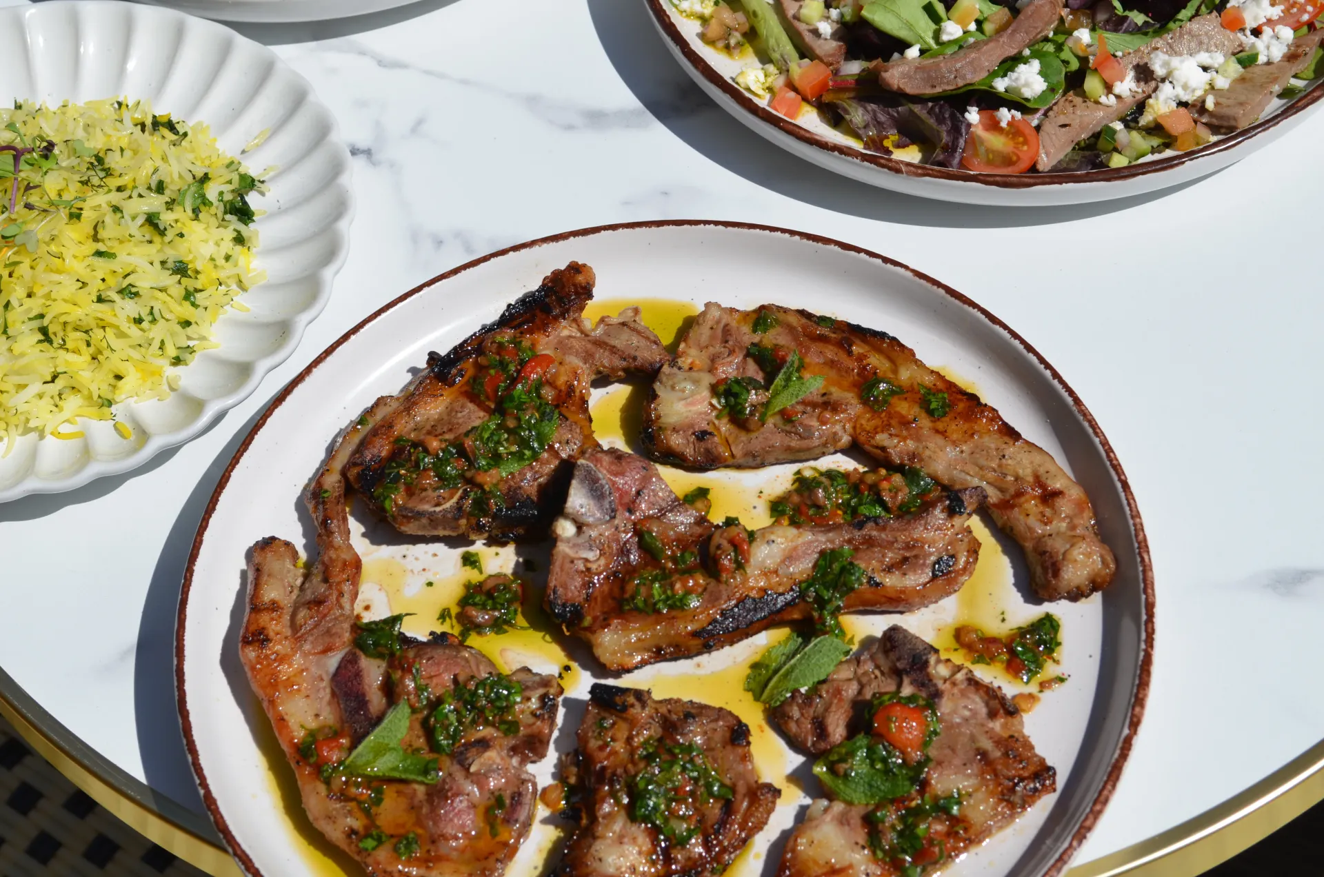 Grilled lamb chops with chimichurri
