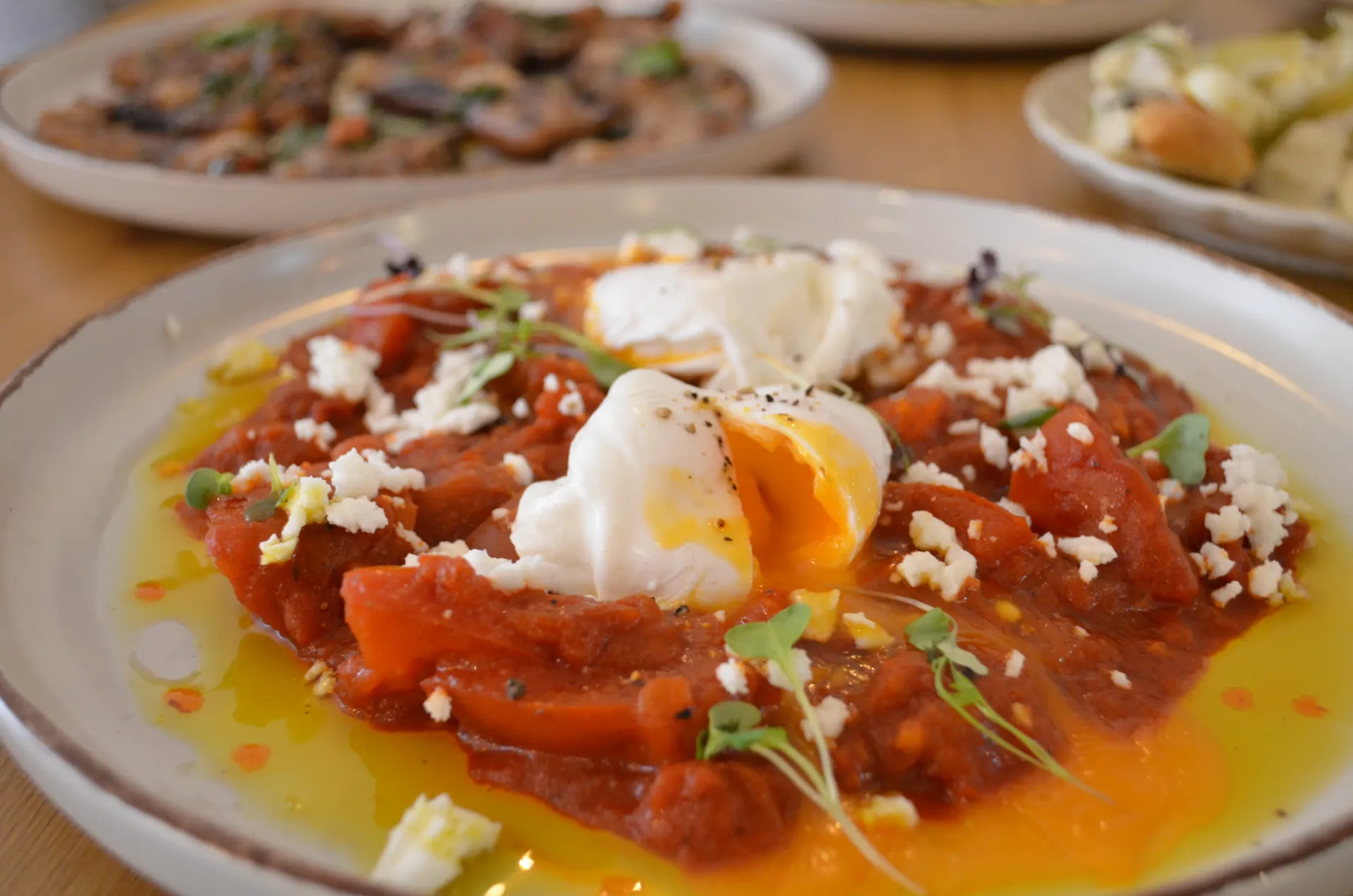 Shakshuka with poached eggs