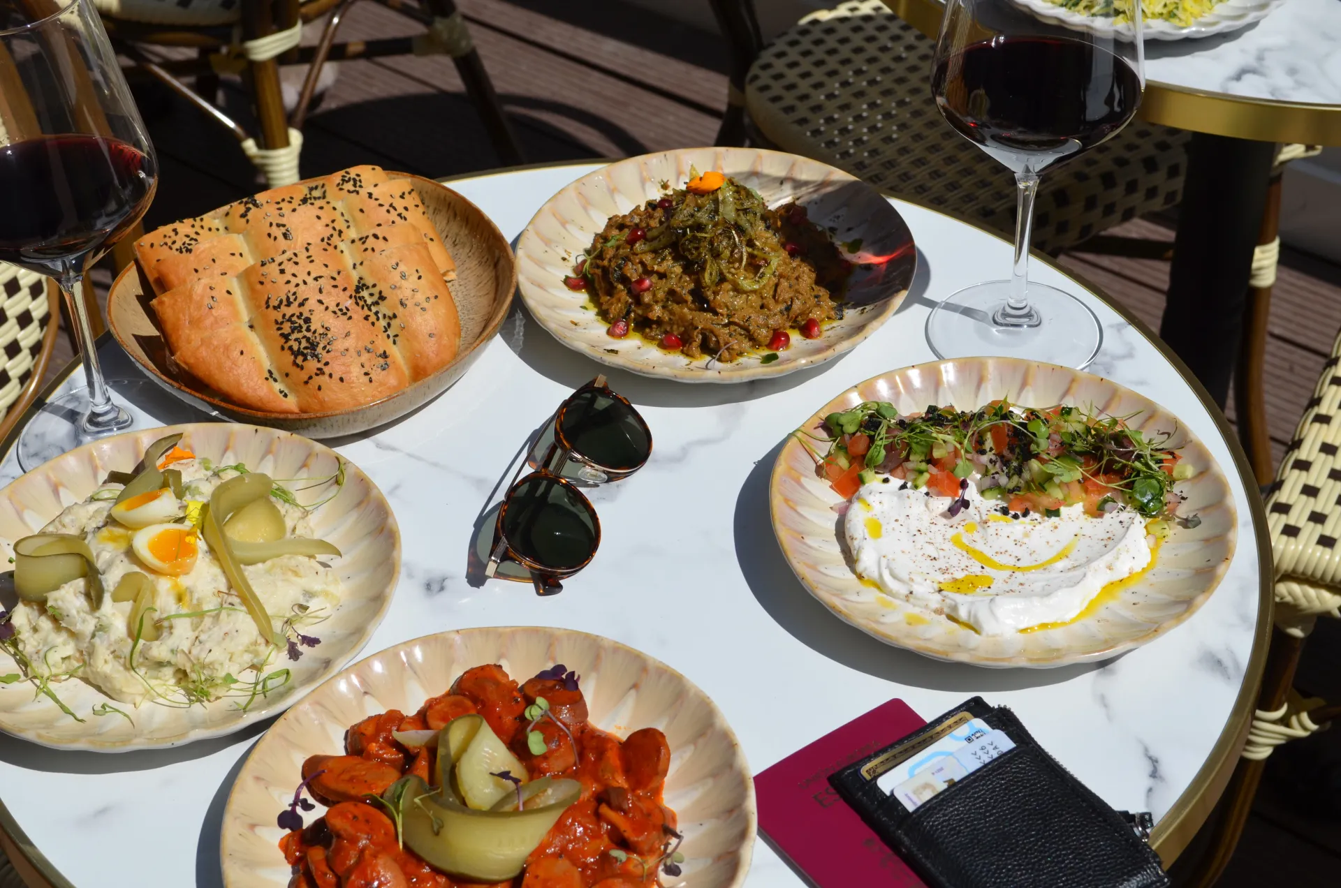 Sharing plates and barbari bread at Bakehouse
